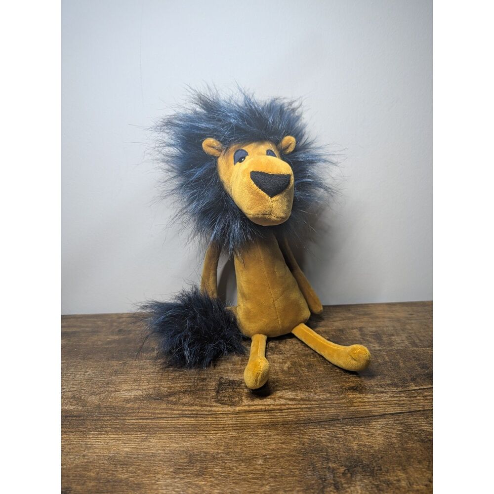 Jellycat Swellegant Lancelot Lion Plush Retired Mustard Navy Blue Mane